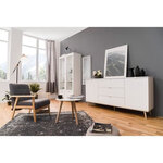 Buffet bas style scandinave chêne et blanc 180 cm