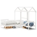 vidaXL Ensemble de lit de jour et de banc et toit 90x190 cm pin massif