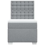 vidaXL Sommier à lattes de lit avec matelas Gris clair 100x200cm Tissu