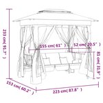 vidaXL Tonnelle de jardin banc pivotant convertible vert tissu acier