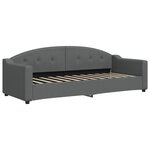 vidaXL Lit de jour avec gigogne et tiroirs gris foncé 80x200 cm tissu