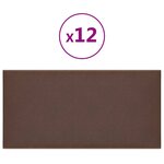vidaXL Panneaux muraux 12 Pièces Marron 30x15 cm Similicuir 0 54 m²
