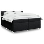 vidaXL Sommier à lattes de lit avec matelas Noir 200x200 cm Tissu