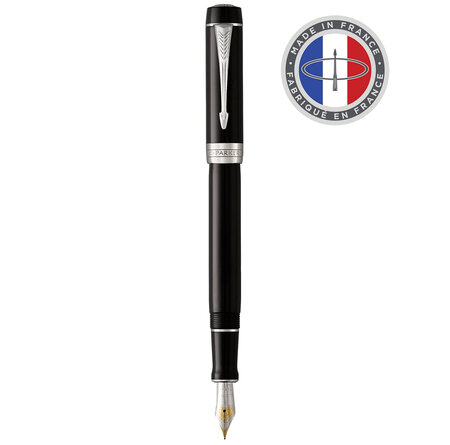 PARKER Duofold Centennial Stylo plume  Noir  Plume fine en or 18K  encre noire  Coffret cadeau