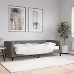 vidaXL Lit de jour avec matelas gris foncé 90x200 cm tissu