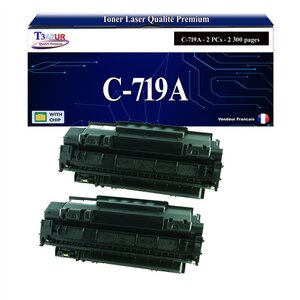 T3AZUR - Lot de 2 Toners compatibles avec Canon 719A pour Canon LBP-251dw LBP-252dw LBP-253x Noir - 2 300p
