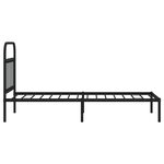 vidaXL Cadre de lit métal avec tête de lit noir 80x200 cm