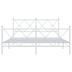 vidaXL Cadre de lit métal avec tête de lit/pied de lit blanc 160x200cm