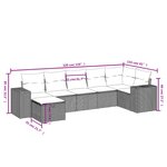 vidaXL Salon de jardin 8 Pièces avec coussins gris résine tressée