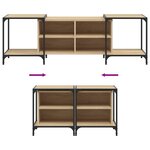 vidaXL Meuble TV chêne sonoma 153x37x50 cm bois d'ingénierie