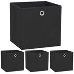 vidaXL Boîte de rangement 4 Pièces Tissu non-tissé 32x32x32 cm Noir