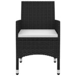 vidaXL Ensemble à manger de jardin coussins 3 Pièces Résine tressée Verre