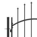 vidaXL Portail de clôture de jardin avec dessus en lance 5x2 45 m Noir