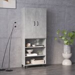 Vidaxl buffet haut gris béton 69 5x32 5x180 cm bois d'ingénierie