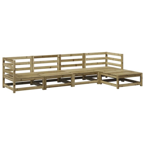 vidaXL Salon de jardin 5 Pièces bois de pin imprégné