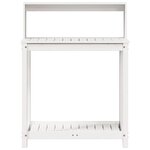 vidaXL Table de rempotage avec étagères blanc bois massif de pin