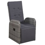 vidaXL Ensemble de salle à manger de jardin de 5 pièces avec coussins gris en poly rattan d'acacia