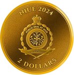 Pièce de monnaie en Argent 2 Dollars g 31.1 (1 oz) Millésime 2024 BURNING BITCOIN