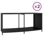 vidaXL Étagères de rangement 2 Pièces noir résine tressée