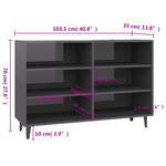 vidaXL Buffet gris brillant 103 5x35x70 cm bois d'ingénierie