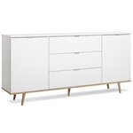 Buffet bas style scandinave chêne et blanc 180 cm