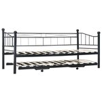 vidaXL Cadre de lit Noir Acier 180x200/90x200 cm