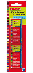 cartouches d'encre de grande capacité, bleu longue, 2x 5 pièces HERLITZ