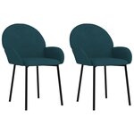 vidaXL Chaises à manger lot de 2 Bleu Velours