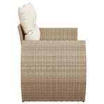 vidaXL Canapé de jardin avec coussins 2 places beige résine tressée