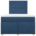 vidaXL Sommier à lattes de lit avec matelas Bleu 120x200 cm Tissu