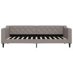vidaXL Lit de jour avec gigogne et tiroirs taupe 90x200 cm tissu