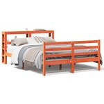 vidaXL Cadre de lit sans matelas cire marron 140x200cm bois pin massif
