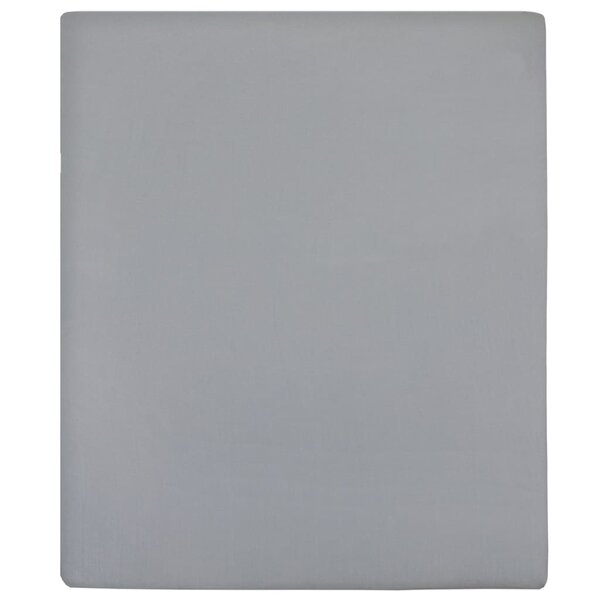 vidaXL Draps-housses Jersey 2 Pièces Gris 90x200 cm Coton