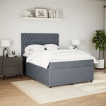 vidaXL Sommier à lattes de lit et matelas Gris foncé 140x200cm Velours