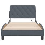vidaXL Cadre de lit avec lumières LED gris foncé 100x200 cm velours