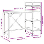 vidaXL Bureau d'ordinateur avec étagères chêne sonoma 120x47x109 cm