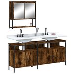 vidaXL Ensemble de meubles de salle de bain 3 Pièces Chêne fumé
