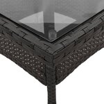 vidaXL Ensemble à manger de jardin et coussins 5 Pièces noir rotin verre