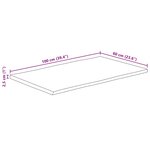 vidaXL Dessus de table 100x60x2 5 cm bord vivant bois massif manguier