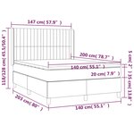 vidaXL Sommier à lattes de lit matelas et LED Taupe 140x200 cm Tissu