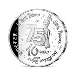 Pièce de monnaie 10 euro France 2021 argent BE – Le Petit Prince (assis sur son livre)