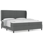 vidaXL Lit Box Spring avec Matelas Gris Foncé 200x200 cm Tissu
