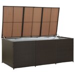 vidaXL Boîte de rangement de jardin résine tressée 180x90x70 cm marron