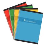 Cahier spirale 100 pages seyès 70 g  couverture carte recyclée  format 24 x 32 cm CONQUERANT