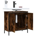 vidaXL Armoire lavabo de salle de bain chêne fumé 60x30x60 cm