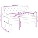 vidaXL Banc avec dossier marron foncé 120x62x75 5 cm tissu