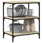 vidaXL Chariot de cuisine chêne sonoma 60x41x76 cm bois d'ingénierie