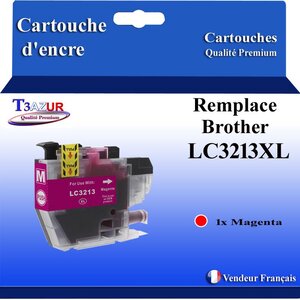 T3AZUR- Cartouche compatible avec Brother LC3213 XL Magenta pour Brother DCP-J497DW DCP-J572DW DCP-J772DNW DCP-J772DW DCP-J774DW