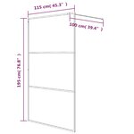 vidaXL Paroi de douche Noir 115x195 cm Verre ESG demi-dépoli