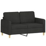 vidaXL Ensemble de canapés 3 Pièces avec coussins Noir Tissu